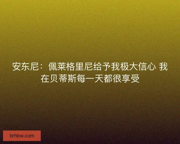 安东尼:佩莱格里尼给予我极大信心 我在贝蒂斯每一天都很享受 安东尼:佩莱格里尼给予我极大信心 我在贝蒂斯每一天都很享受